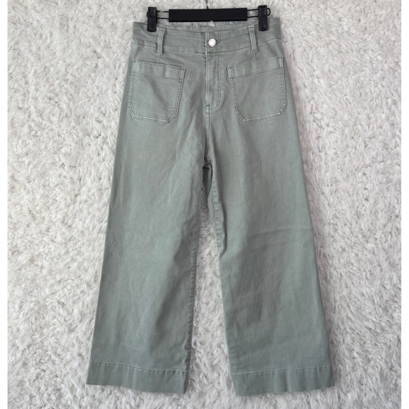 Lauren Conrad Pants - Lauren Conrad Wide Leg Pants Size 2 Sage Green High Rise Utility Boho Minimalist
